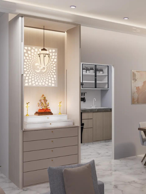 living room with temple